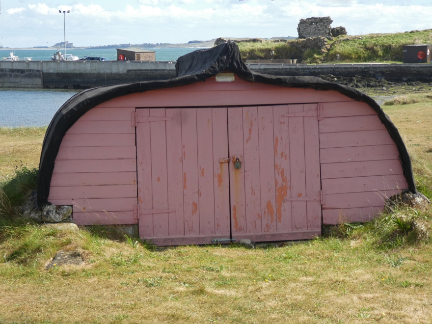 The pink boat house Lindisfarne